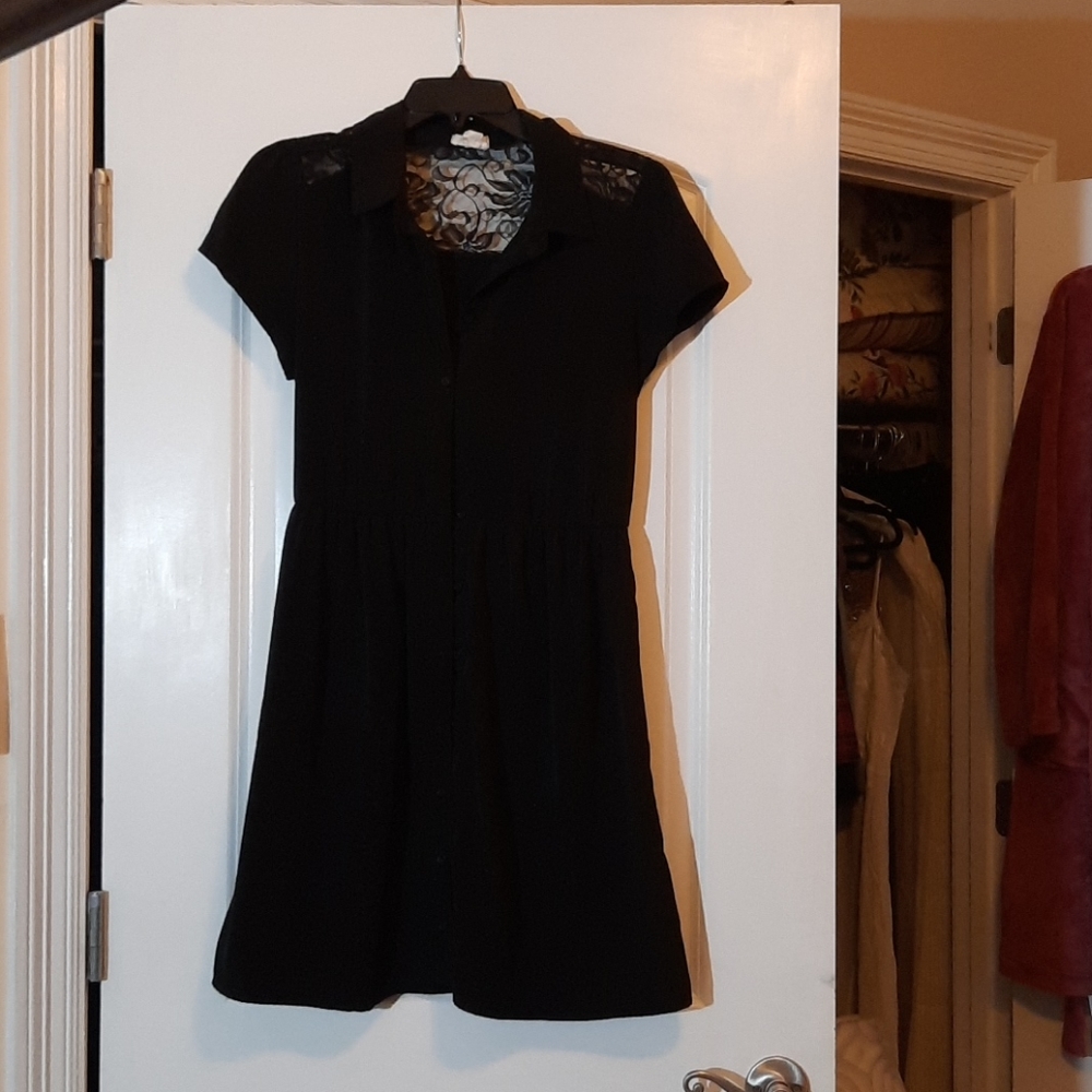 Cute Black Thigh Length Dress